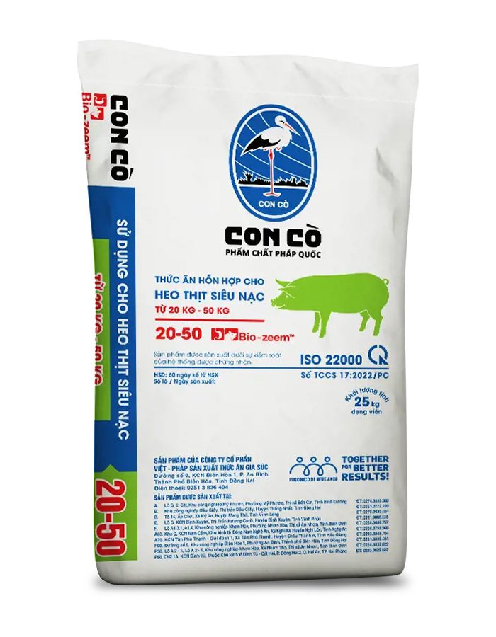 CON CÒ BIO-ZEEM 20-50KG – TAHH CHO HEO THỊT