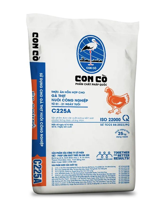 CON CÒ C225A – THỨC ĂN CHO GÀ THỊT